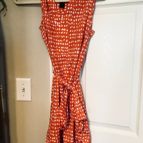 Ann Taylor Dress, Casual/ Business Casual Orange, with belt - Picture 2 of 11